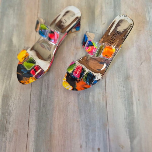 Sandals with colorful stones and transparent details size 40 new