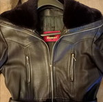 Leather jacket branded like new, black medium size