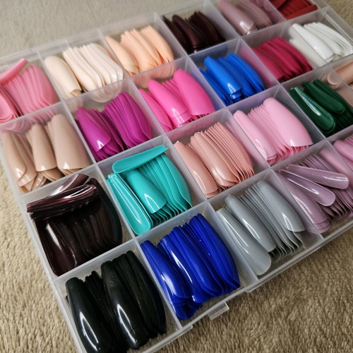 Fake nails and stickers used, 2 cases with matte colors