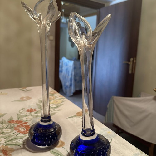 Vintage Arte Murano Cristal Mary glass decorations, pair