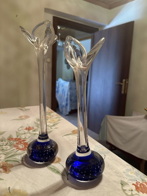 Vintage Arte Murano Cristal Mary glass decorations, pair