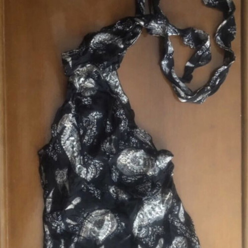 BSB black paisley asymmetrical top like new, size S