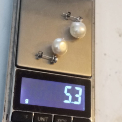 Silver 925 earrings with pearls and zirconia