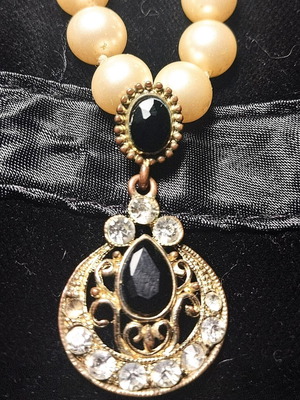 Κολιέ Felicia μεταχειρισμένο, μαύρο, Vintage Atelier