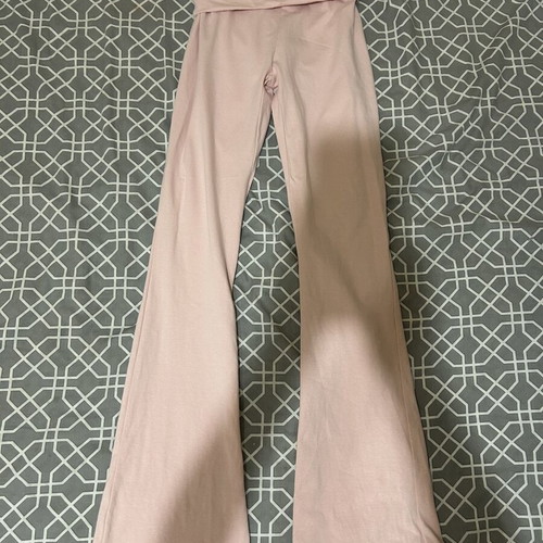 Stradivarius wideleg leggings, baby pink, size XS
