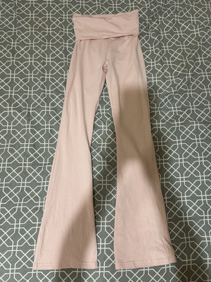 Stradivarius wideleg leggings, baby pink, size XS