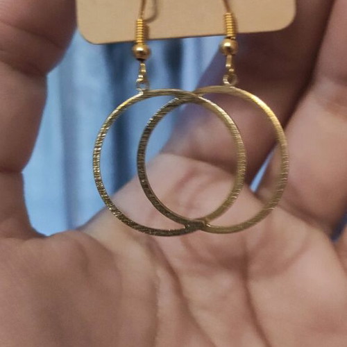Earrings new with stainless steel hooks and brass moons