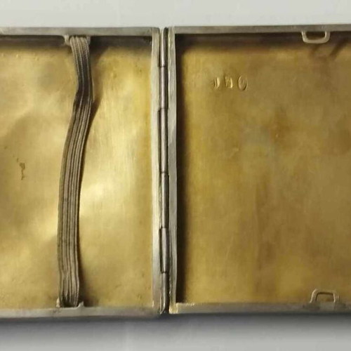 German Third Reich Silver and Enamel Cigarette Box used