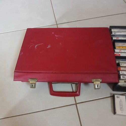 Carrying case with 55 cassette tapes