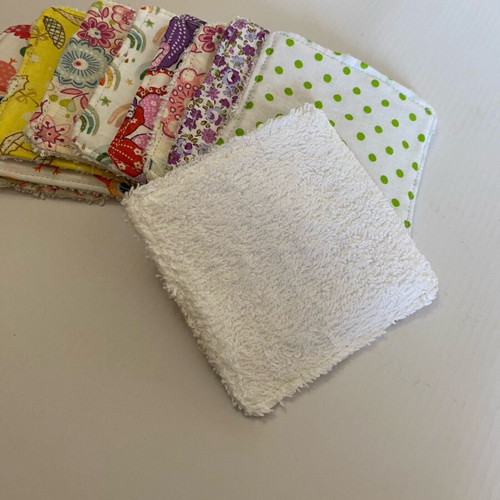 Handmade cotton face pads set of 10, new, reusable makeup removal