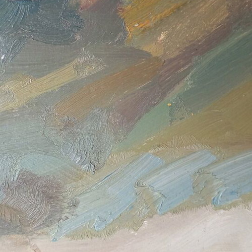 Oil painting Despoina Paraskevopoulou painted also on back
