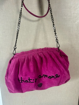 Le Pandorine Magenta Velvet crossbody bag used