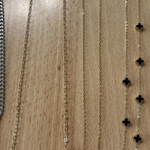Stainless steel necklaces and bracelets, gold and silver colors