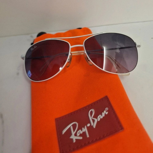 Ray-Ban kids aviator sunglasses with white frame and pink lenses