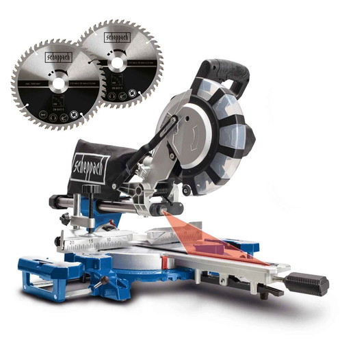 Scheppach HM254SPX Sliding Miter Saw 2200W with Laser and 2 Blades