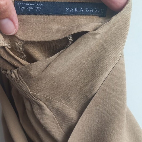 Zara camel skirt with belt and side pockets