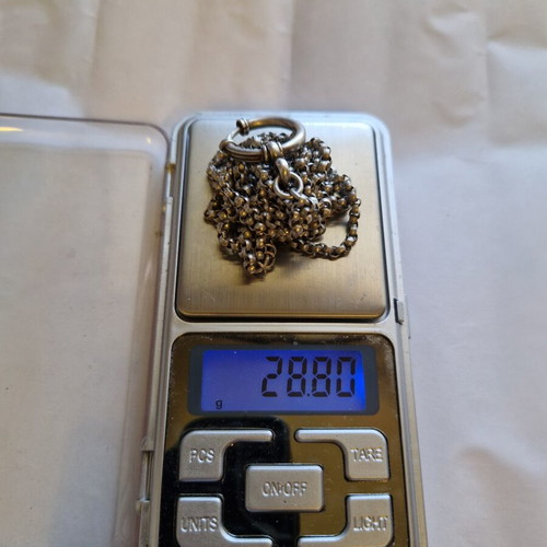Kiousteki pocket watch chain used, vintage silver 800