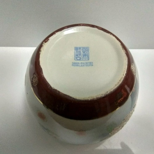Satsuma porcelain vases used, set of 3 pieces