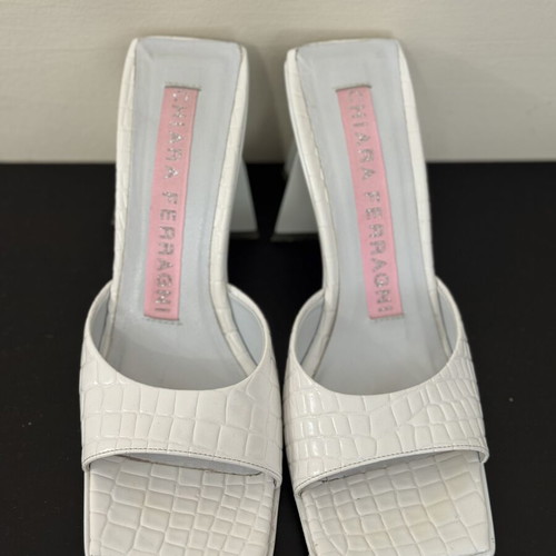 Chiara Ferragni leather mules white, like new, star heel 9cm