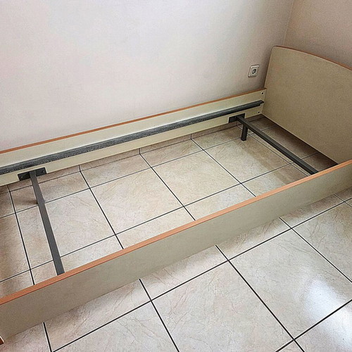 DROMEAS Bed with Mattress and Protective Cover like new, 200x100 cm