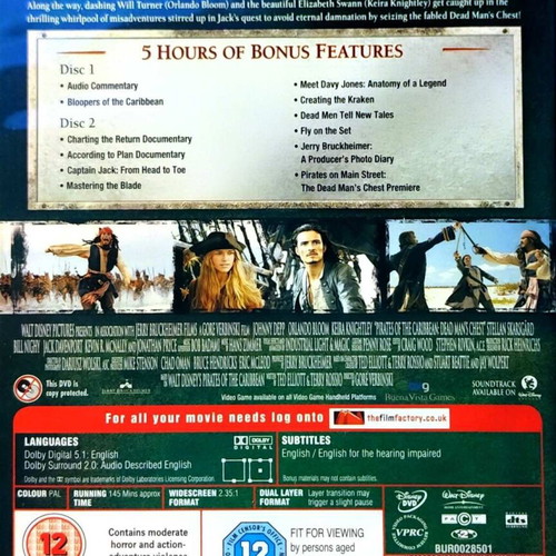 DVD Pirates of the Caribbean The Curse of the Black Pearl used, special edition, 3 disc set