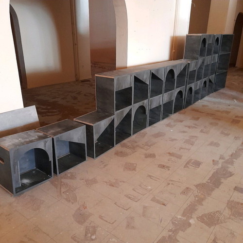 Bar back panel composition used, melamine, 4.80 meters