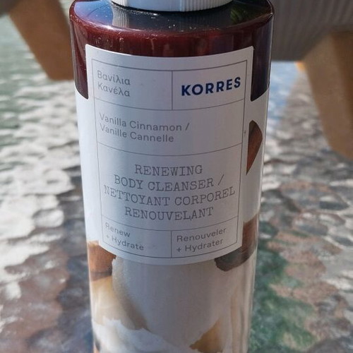 Korres body cleanser new, vanilla cinnamon scent