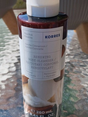 Korres body cleanser new, vanilla cinnamon scent