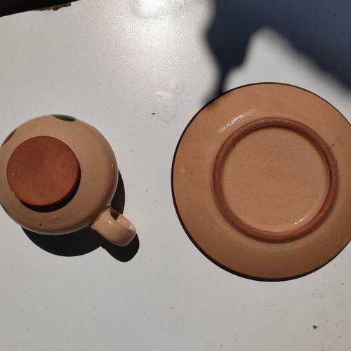 Anna coffee cup, handmade ceramic with saucer