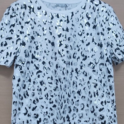 Zara leopard print top with silver details new, sizes S and M