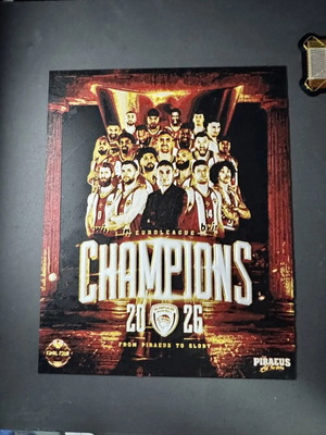 3D Πορτρέτο Ολυμπιακού Πρωταθλητή Euroleague 2026 Καινούργιο