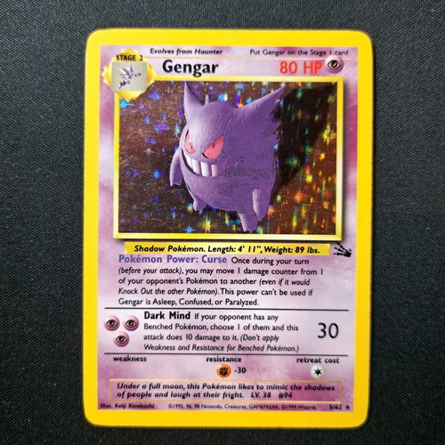 Gengar FO 5 Fossil HOLO ex like new