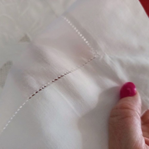 White Tablecloth with Rich Cutwork Embroidery 200x191 cm 100% Cotton like new
