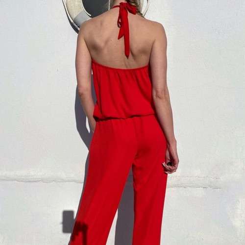 One-piece jumpsuit new, size M, red, 100% polyester