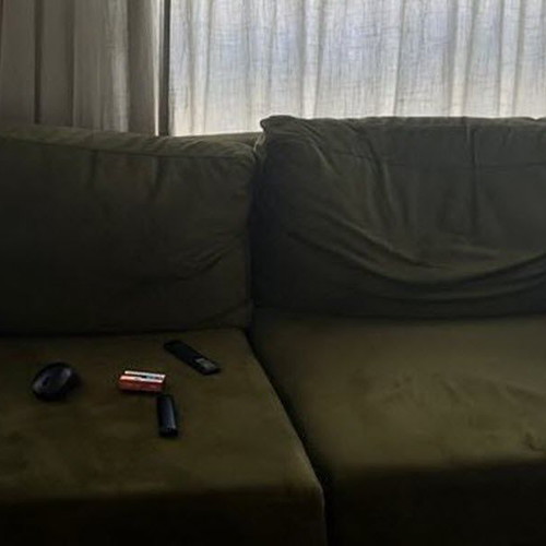 IKEA KARLSTAD 2-seat sofa with Majestic Velvet green water-repellent cover