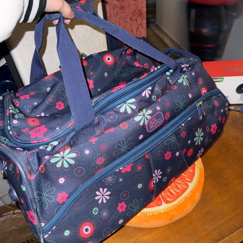 Τσάντα ταξιδιού μεταχειρισμένη με floral σχέδιο, μπλε πολύχρωμη