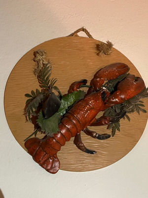 Ξύλινος κρεμαστός διακοσμητικός δίσκος με θαλασσινό θέμα σαν καινούργιο