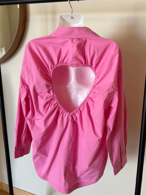 Πουκάμισο Zara M ροζ καινούργιο με καρδιά στην πλάτη
