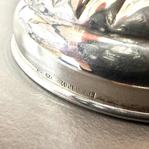 Silver lamp striped new with 925 hallmark