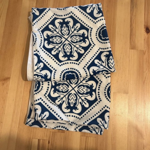 Pillowcases 50x50 set of 2 like new, blue white Mediterranean pattern