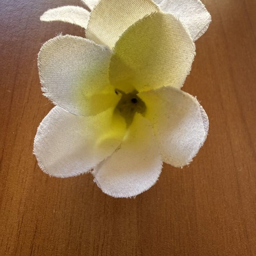 Hair clip with white and yellow flowers