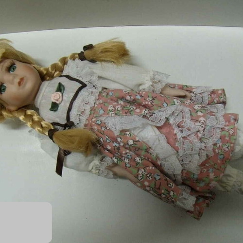 Porcelain doll Nostalgia like new, height 30 cm