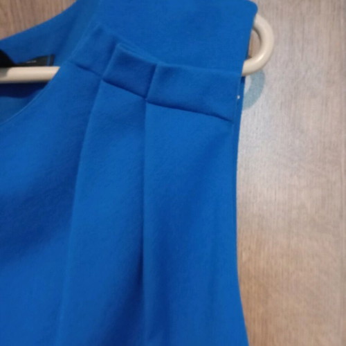 Blue royal draped sleeveless short dress Mango used, size XL