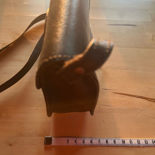 Black leather crossbody bag used