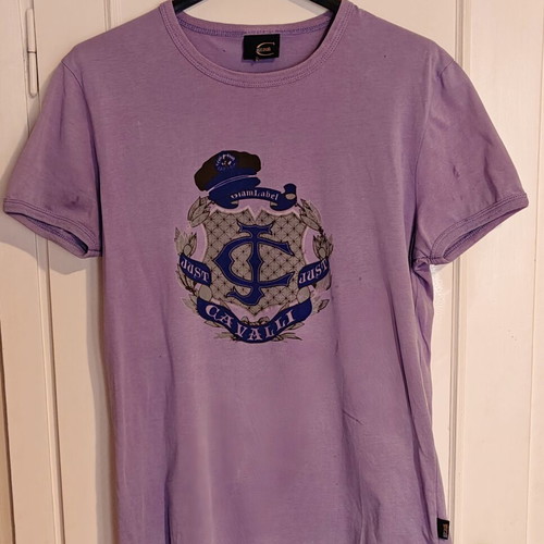Just Cavalli Vintage men's sailor print T-shirt like new, size M, purple