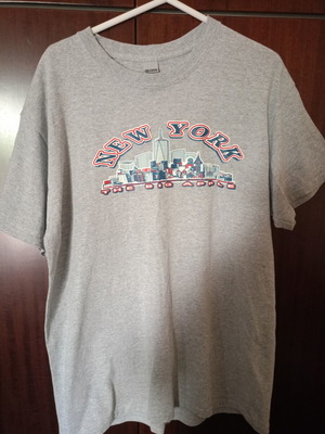 New York T shirt σαν καινούργιο, γκρι, μέγεθος L, 100% βαμβάκι