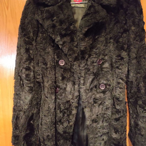 Miss Sixty Coat eco fur size M like new, black