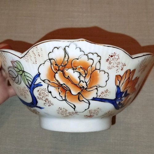 Satsuma Japanese vintage hand-painted vase and bowl set like new