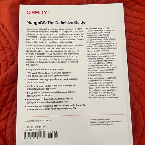 MongoDB The Definitive Guide book like new, English