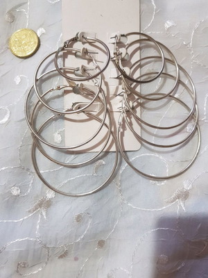Hoop earrings faux bijou pack of 5 pairs various sizes